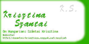 krisztina szantai business card