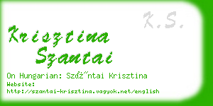 krisztina szantai business card